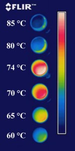 A new coating intrinsically conceals its own temperature to thermal cameras. (Image courtesy of Mikhail Kats.)
