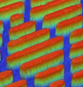 Caption: This is an image of the Sharklet micropattern, which mimics the denticles of shark skin. Credit: Mann et al. 