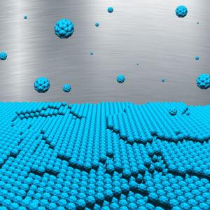 Caption: This is an artist's impression of the multilayer growth of buckyballs. Credit: Nicola Kleppmann/TU Berlin