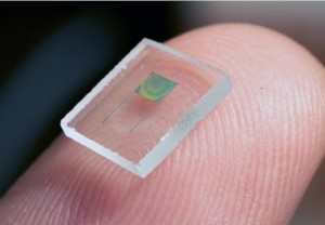 Caption: This is an image of the holographically patterned microbattery. Credit: University of Illinois