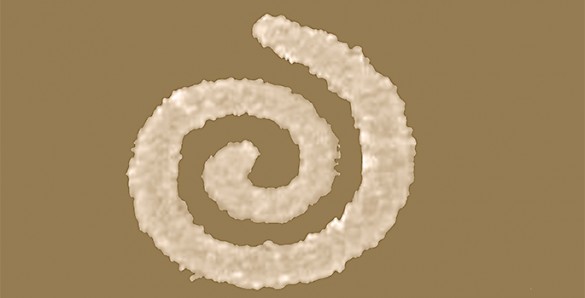 Scanning electron microscope image of an individual nano-spiral. (Haglund Lab / Vanderbilt)