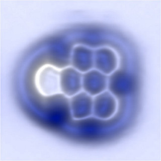 AFM image of an aryne molecule imaged with a CO tip. Courtesy: IBM