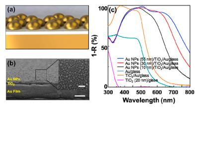 Two-dimensional metastructured film with Titanium Oxide is fabricated as a photo-catalytic photoanode with exceptional visible light absorption. Courtesy: UNIST