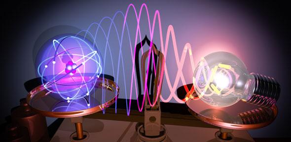 Artist's impression light waves capable of revealing atomic bonds Credit: NanoPhotonics Cambridge/Bart deNijs